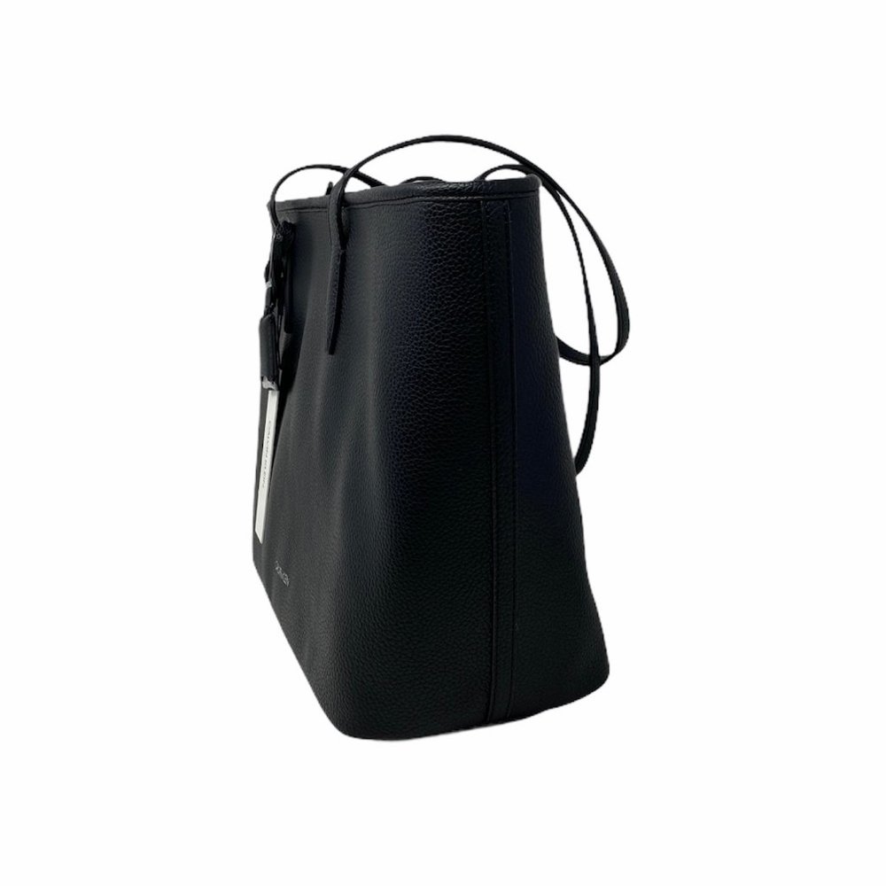 😳SALE😳 Calvin Klein Pebble Small Tote Bag Black Top Zip W H0DAZGE2 - Picture 5 of 6